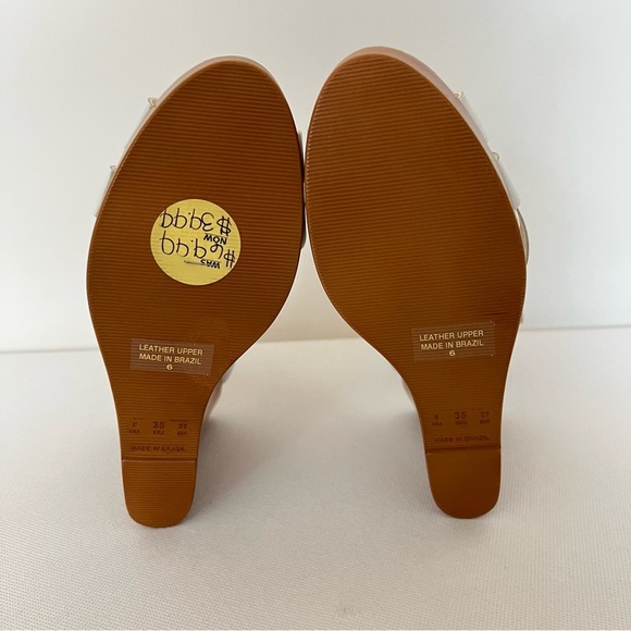 Cathy Jean Brazil White Wedge Sandals Platform Size 6 heel 4" Lightweight - Picture 3 of 11